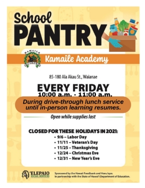 School Pantry Starting 8/27 (drive-thru)